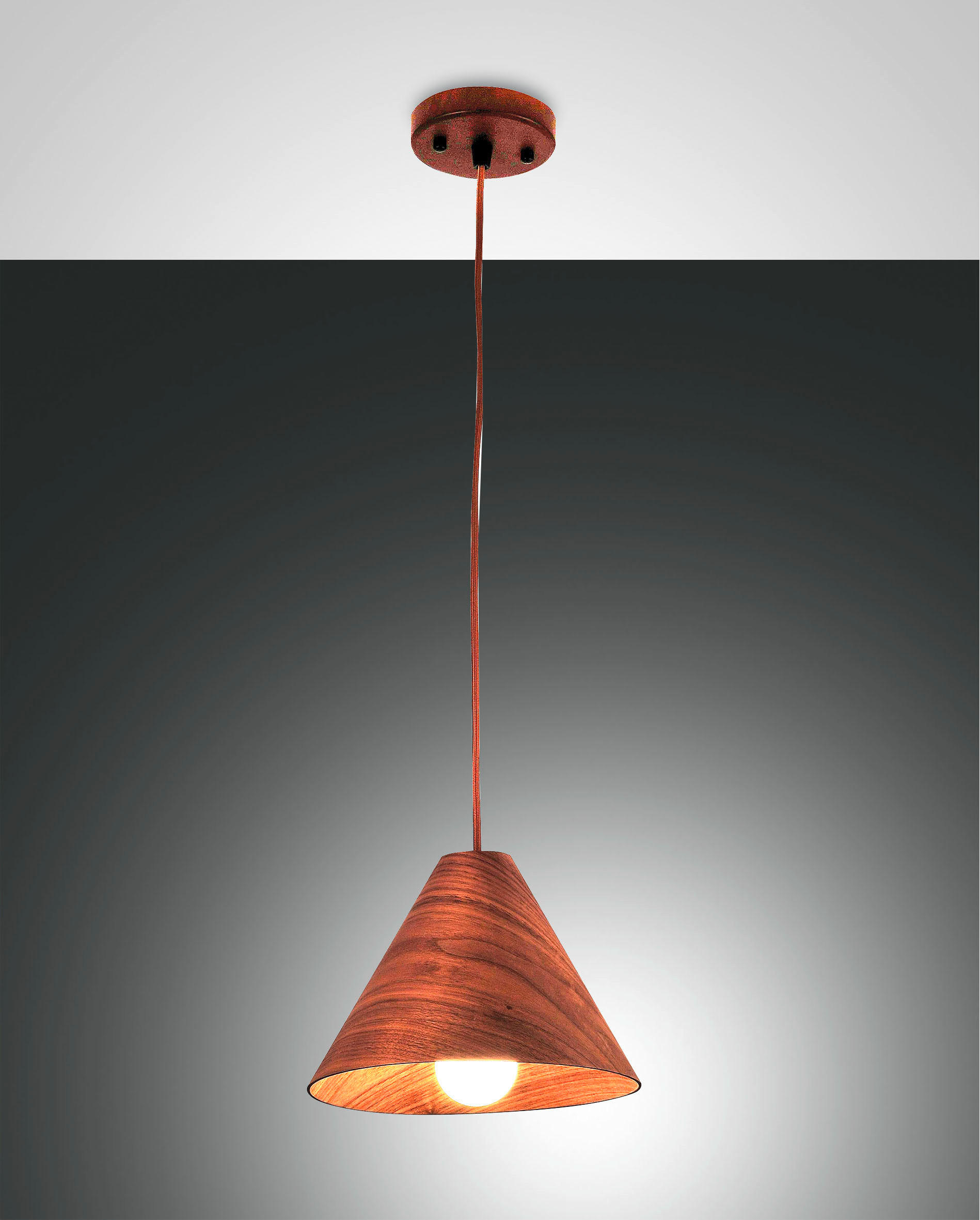 PENDELLEUCHTE 25/200 cm  - Design, Holz/Textil (25/200cm) - Fabas Luce
