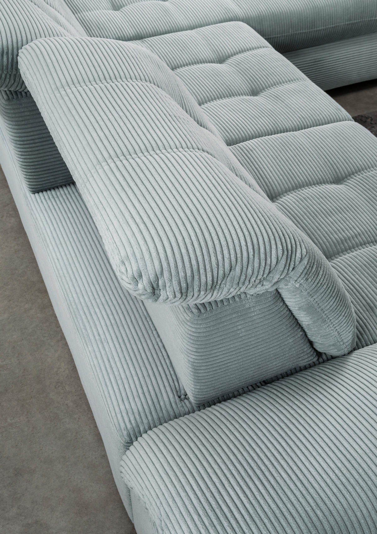 ECKSCHLAFSOFA in Cord Hellblau  - Schwarz/Hellblau, Modern, Textil/Metall (273/189cm) - Livetastic