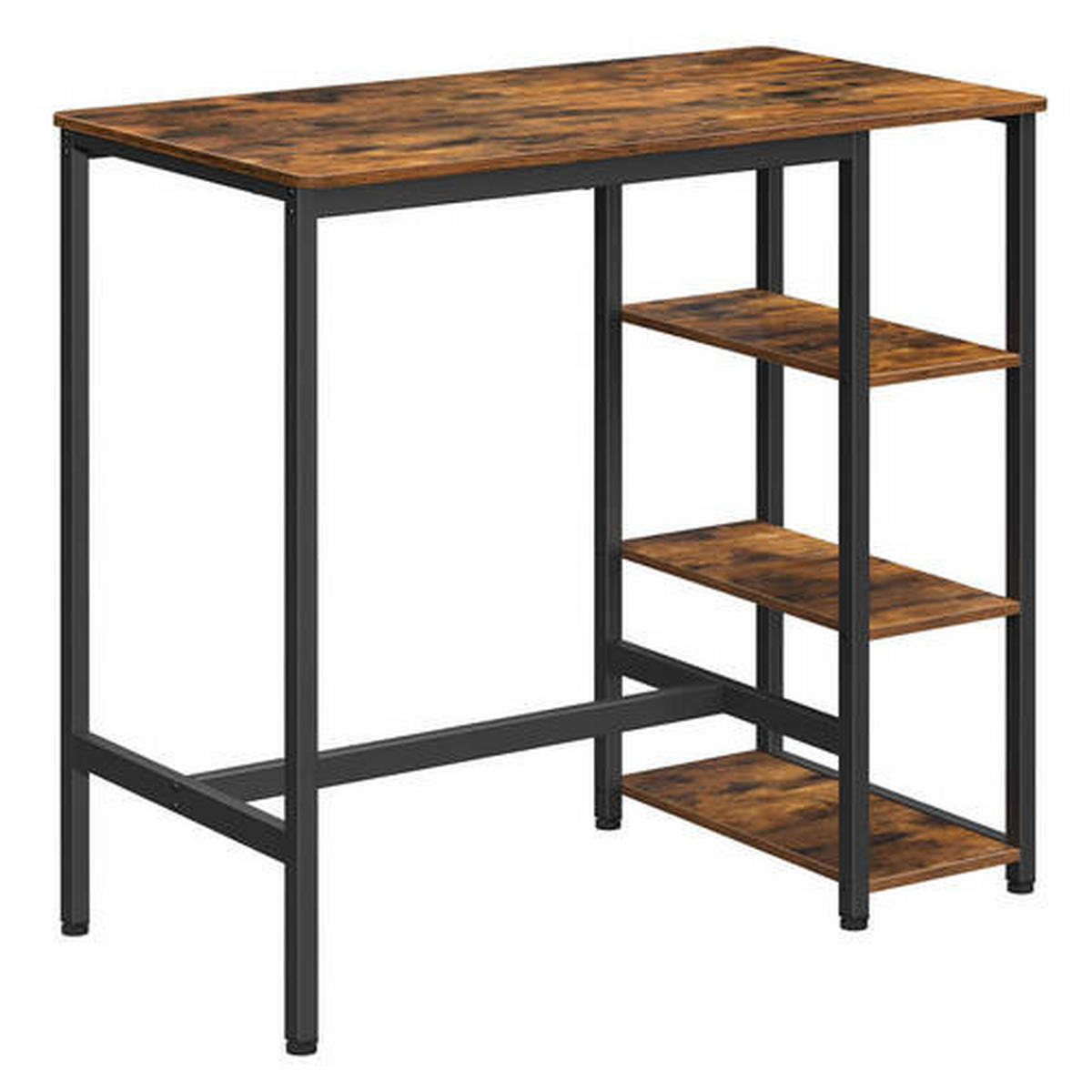 BARTISCH teilmassiv Braun, Schwarz  - Schwarz/Braun, Trend, Holzwerkstoff/Metall (110/60/100cm) - Boxxx