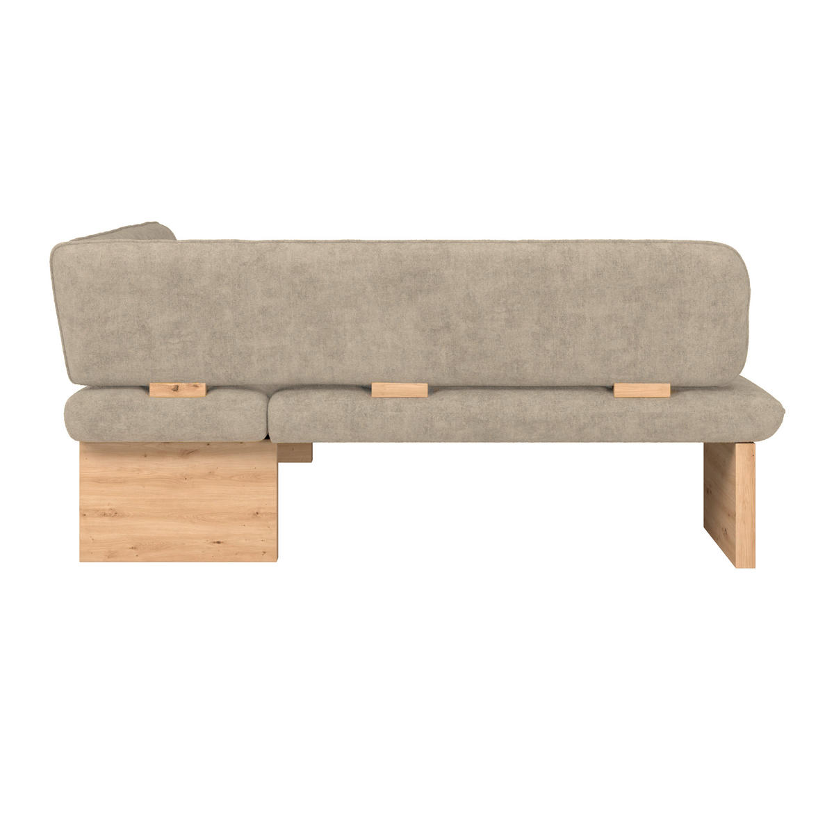 ECKBANK 212/170 cm Webstoff Beige Eiche Sperrholz   - Eichefarben/Beige, KONVENTIONELL, Holz/Textil (212/170cm) - James Wood