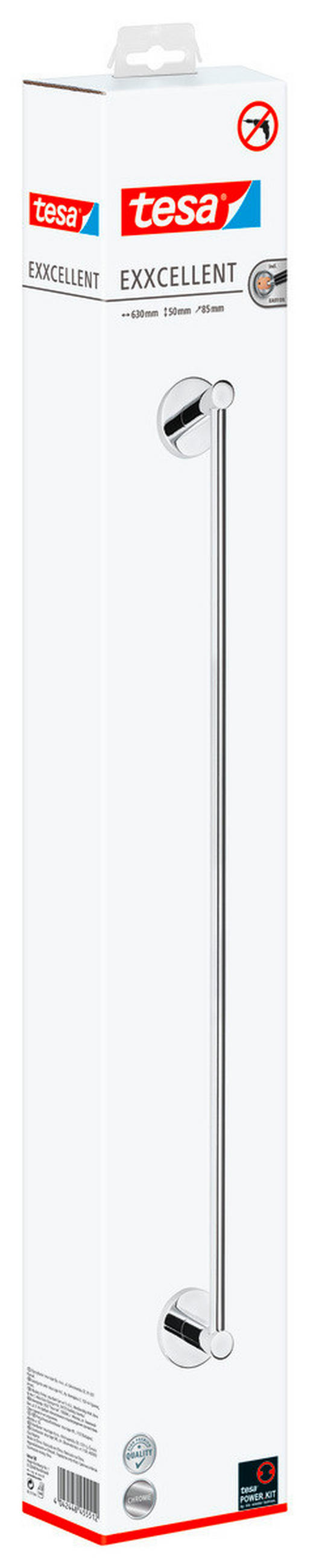 HANDTUCHSTANGE Chromfarben  - Chromfarben, Basics, Metall (63/5/9cm) - Tesa