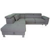 ECKSOFA in Webstoff Hellgrau  - Silberfarben/Hellgrau, Design, Textil/Metall (226/257cm) - Xora