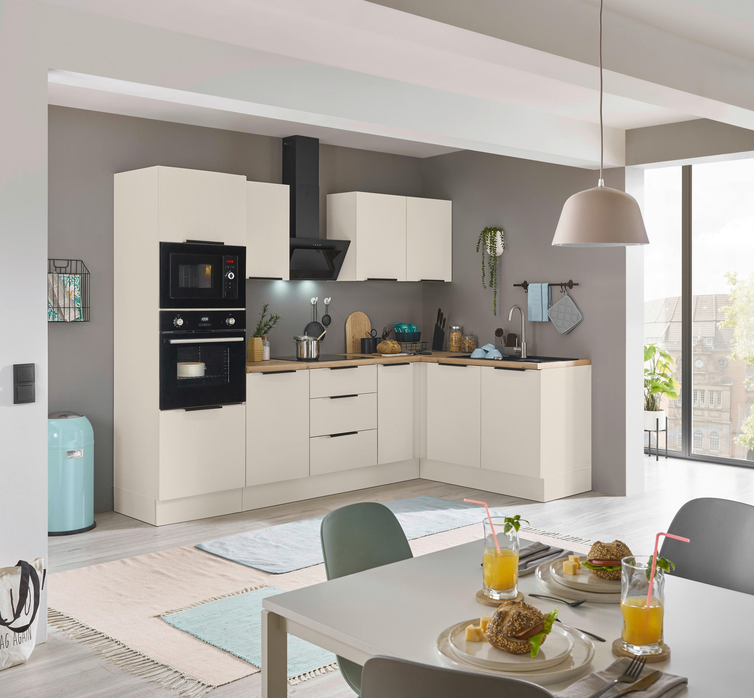 ECKKÜCHE 270/165 cm  in Kaschmir  - Kaschmir/Schwarz, Basics, Holzwerkstoff/Metall (270/165cm) - Carryhome