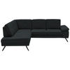 ECKSOFA in Lederlook, Mikrofaser Anthrazit  - Anthrazit/Schwarz, Design, Textil/Metall (194/261cm) - Beldomo System