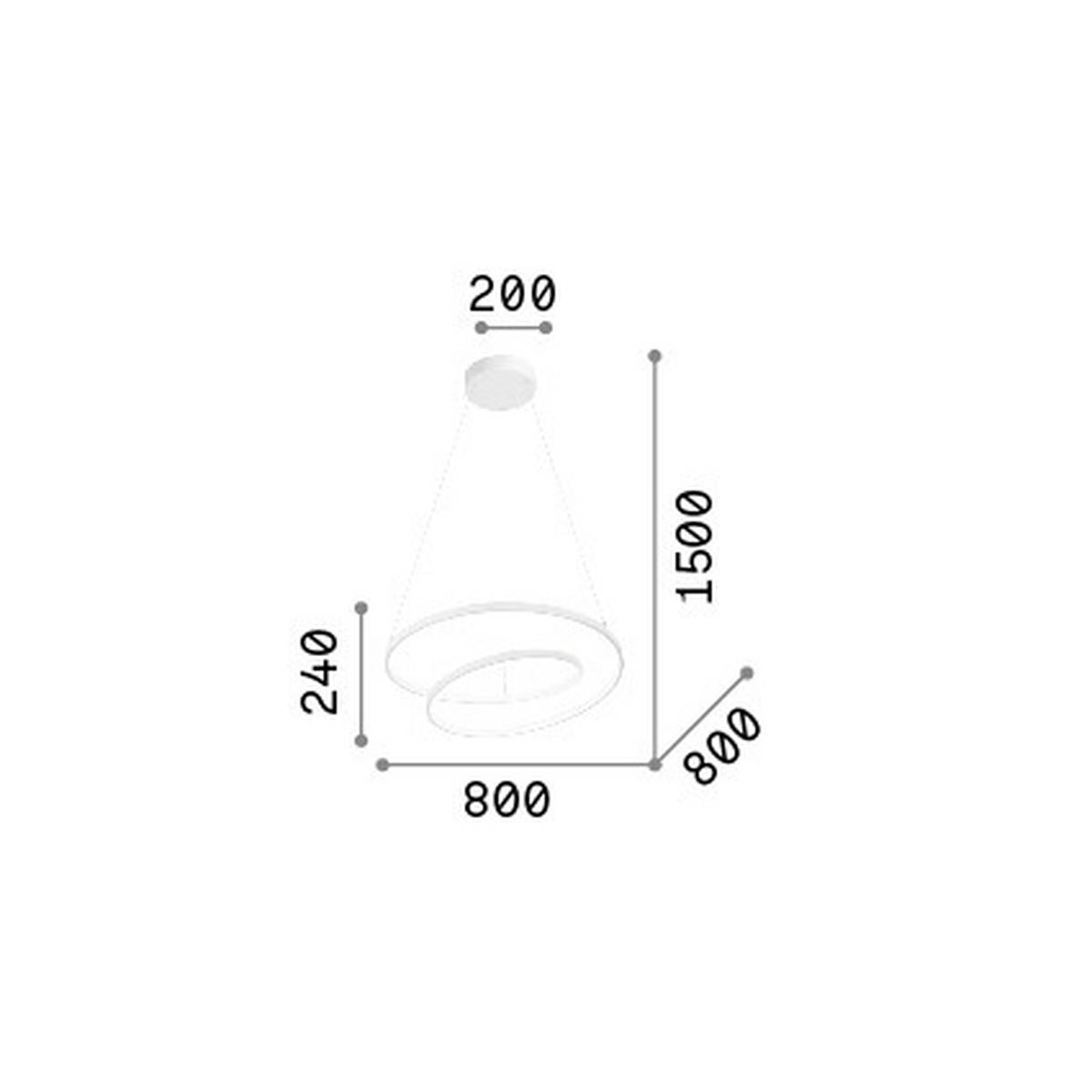 LED-HÄNGELEUCHTE Nero 80/39/150 cm   - Schwarz, Design, Kunststoff/Metall (80/39/150cm) - Ideal Lux