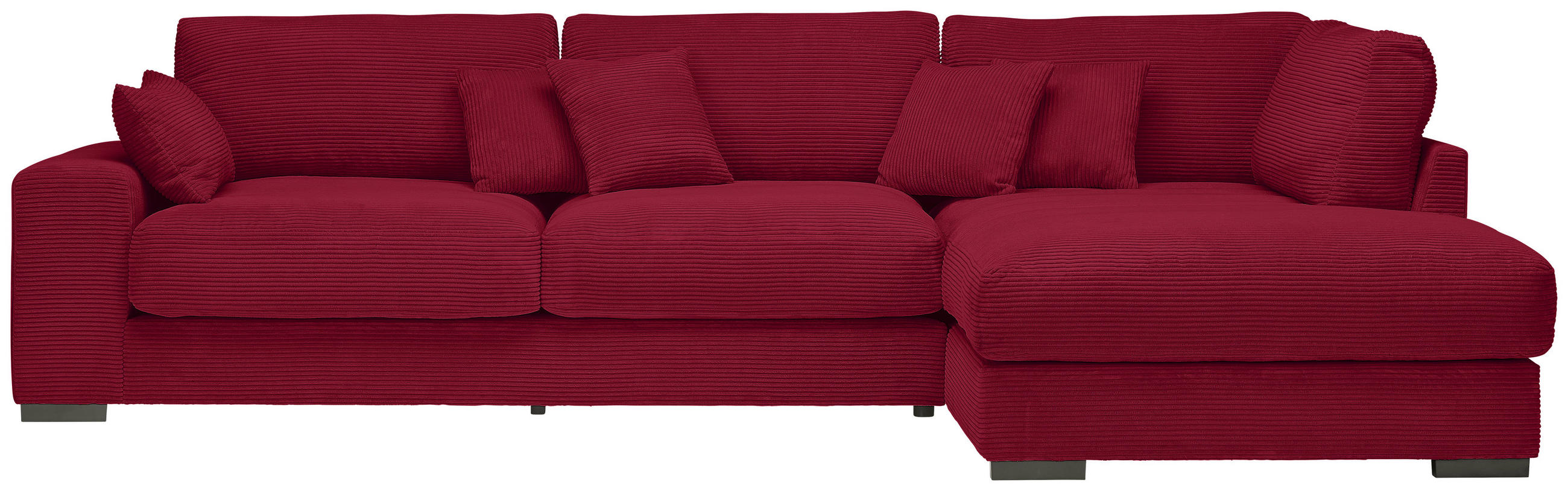 ECKSOFA Rot Cord  - Rot/Schwarz, Design, Kunststoff/Textil (340/205cm) - Lomoco