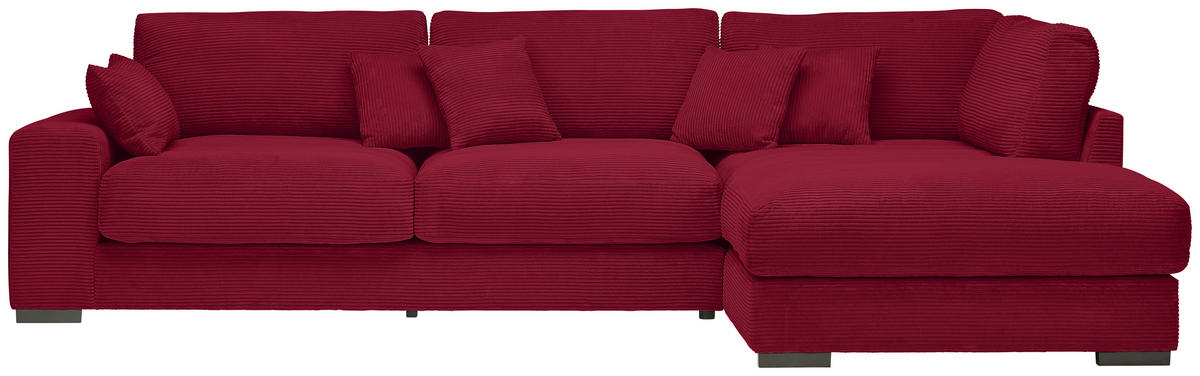 ECKSOFA Rot Cord  - Rot/Schwarz, Design, Kunststoff/Textil (340/205cm) - Lomoco