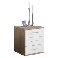 KOMODA, bílá, barvy dubu, 46/55/40 cm - bílá/barvy dubu, Design, kompozitní dřevo/plast (46/55/40cm) - Xora