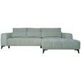 ECKSOFA  in Chenille Hellgrau  279/222 cm  - Hellgrau/Schwarz, KONVENTIONELL, Kunststoff/Textil (279/222cm) - Hom`in