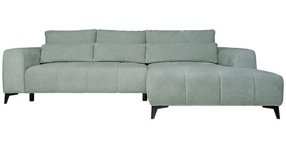 ECKSOFA  in Chenille Hellgrau  279/222 cm  - Hellgrau/Schwarz, KONVENTIONELL, Kunststoff/Textil (279/222cm) - Hom`in