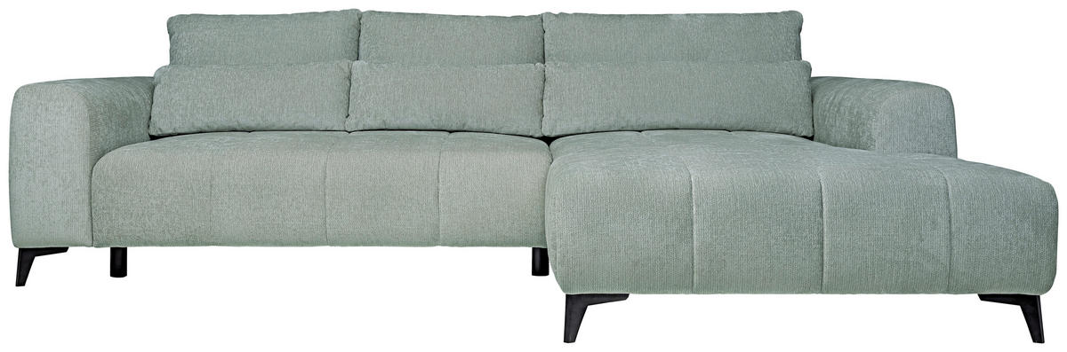 ECKSOFA  in Chenille Hellgrau  279/222 cm  - Hellgrau/Schwarz, KONVENTIONELL, Kunststoff/Textil (279/222cm) - Hom`in
