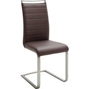SCHWINGSTUHL in Metall, Textil Braun, Edelstahlfarben - Edelstahlfarben/Creme, Design, Textil/Metall (42/102/56cm) - Novel