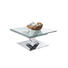 COUCHTISCH quadratisch Chromfarben, Klar - Chromfarben/Klar, Design, Glas/Metall (84-129/40/84-129cm)