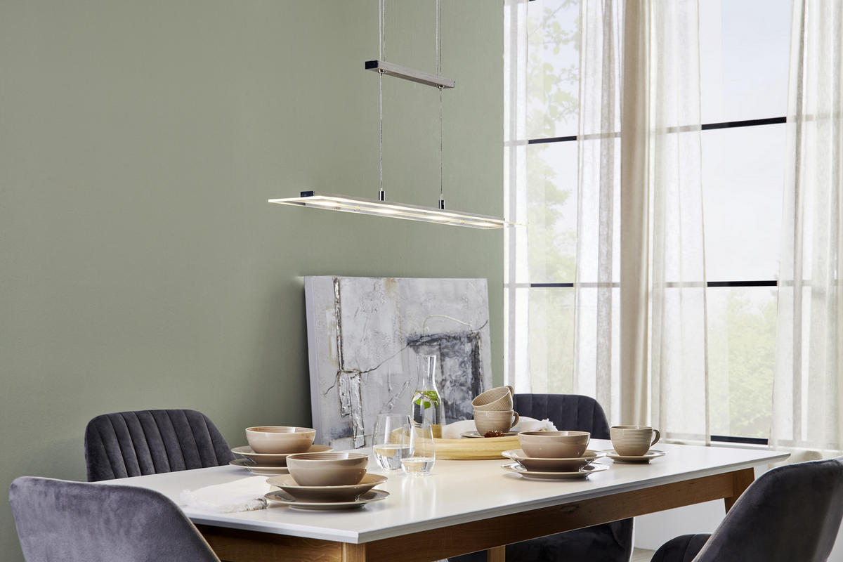 LUSTRĂ LED  - culoare nichel/transparent, Konventionell, sticlă/metal (80cm) - Boxxx