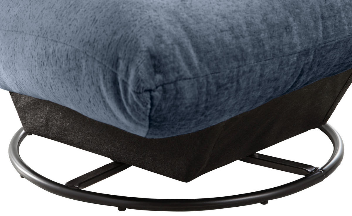 RELAXSESSEL Bouclé    - Schwarz/Dunkelblau, Design, Textil/Metall (100/78/96cm) - Livetastic
