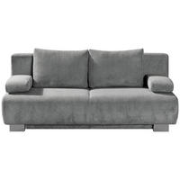 SCHLAFSOFA Rowan Cord Hellgrau  inkl. Rückenkissen, Armlehnenkissen, Bettkasten, Schlaffunktion, Rücken echt  - Hellgrau, KONVENTIONELL, Textil/Metall (196/89/94cm) - Novel