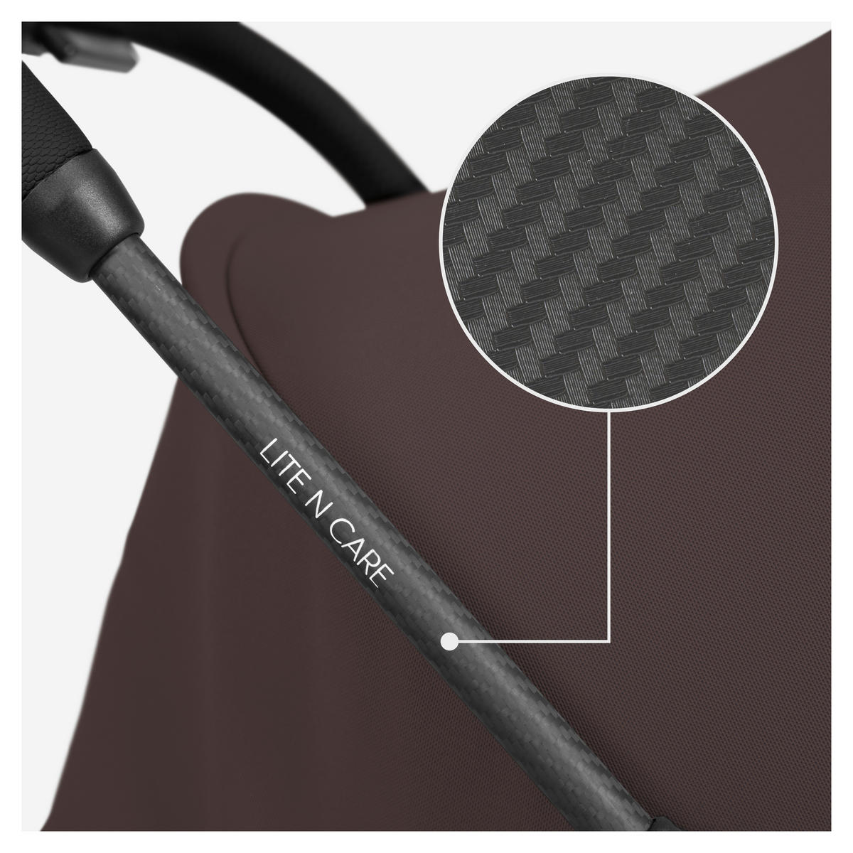 BUGGY Lite N Care  - Schwarz/Braun, Basics, Textil/Metall (89/43,5/100cm) - Hauck