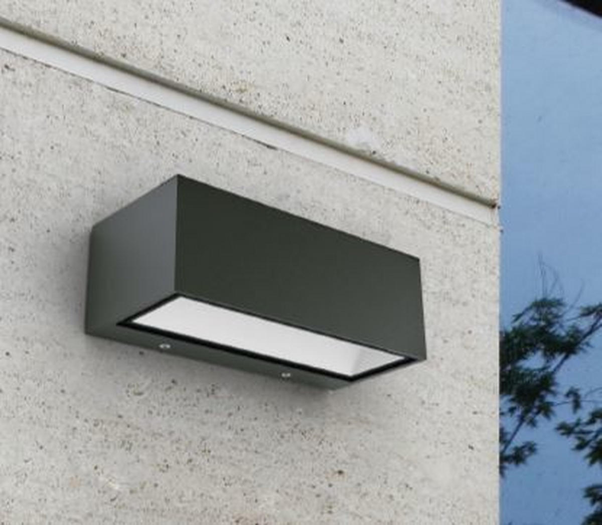 AUßENWANDLEUCHTE GEMINI 22/8,5/10,30 cm   - Klar/Anthrazit, Design, Glas/Metall (22/8,5/10,30cm)