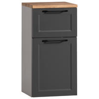 UNTERSCHRANK 40/84/35 cm   - Eiche Wotan/Schwarz, KONVENTIONELL, Holzwerkstoff/Kunststoff (40/84/35cm) - Xora