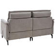 2-SITZER-SOFA Lederlook Hellgrau  - Hellgrau/Schwarz, KONVENTIONELL, Textil/Metall (194/103/92cm) - Dieter Knoll