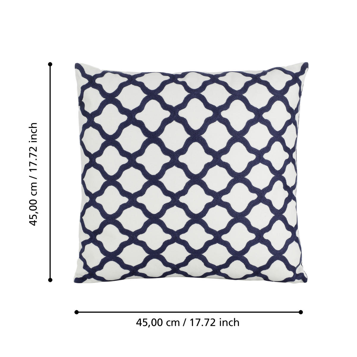ZIERKISSEN  45/45 cm   - Blau/Weiß, Basics, Textil (45/45cm) - Eglo