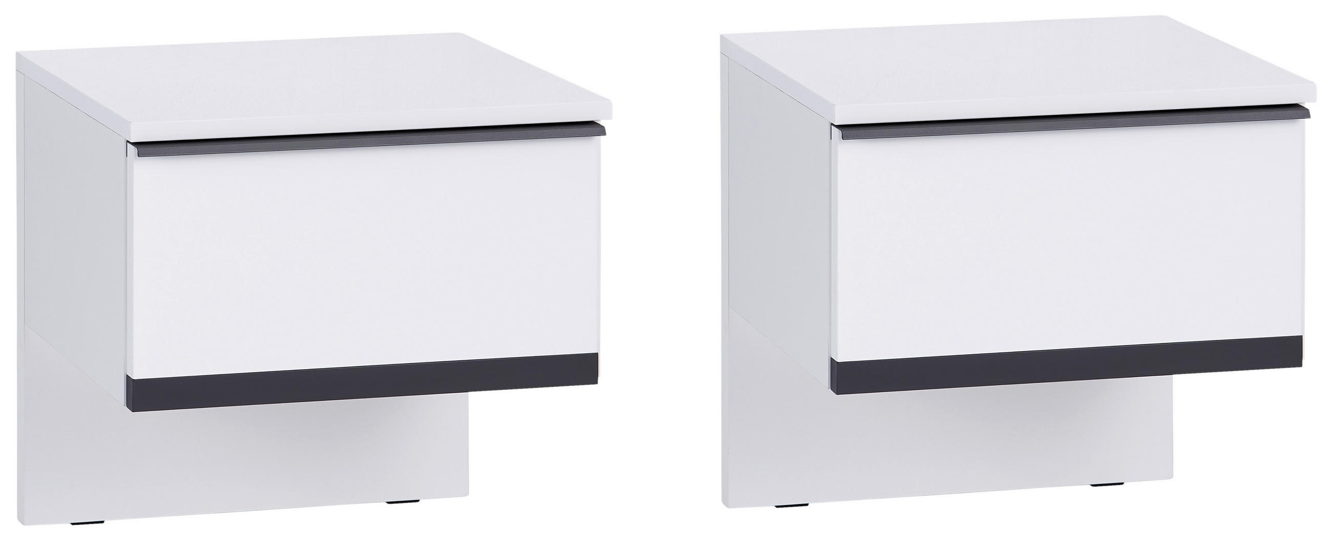 Nachtkästchen 2er-set Weiß/ Grau H: 46 Cm Lucca
