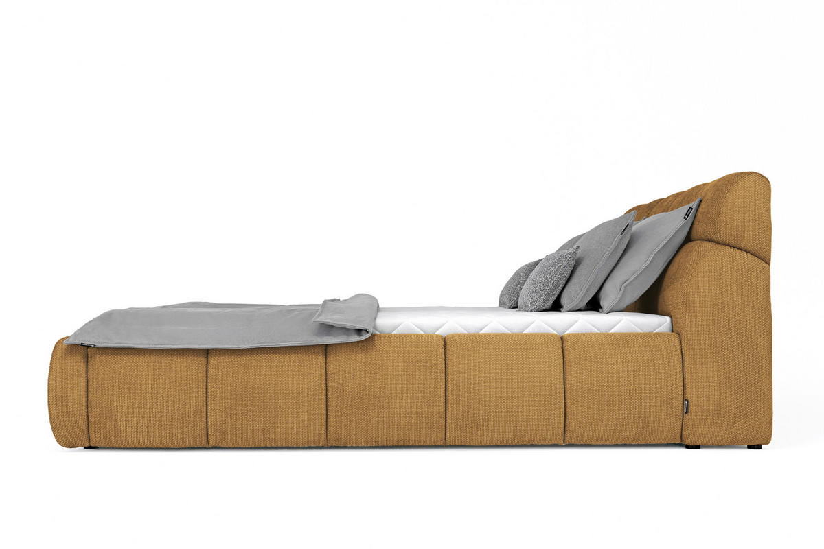 POLSTERBETT Lattenrost, Bettkasten 180/200 cm  in Currygelb  - Currygelb/Schwarz, Design, Holz/Kunststoff (180/200cm) - Esposa