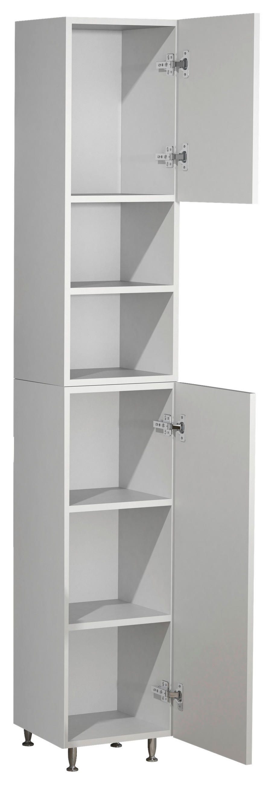 HOCHSCHRANK 30/170/25 cm  - Weiss/Silberfarben, Modern, Holzwerkstoff/Kunststoff (30/170/25cm) - MID.YOU