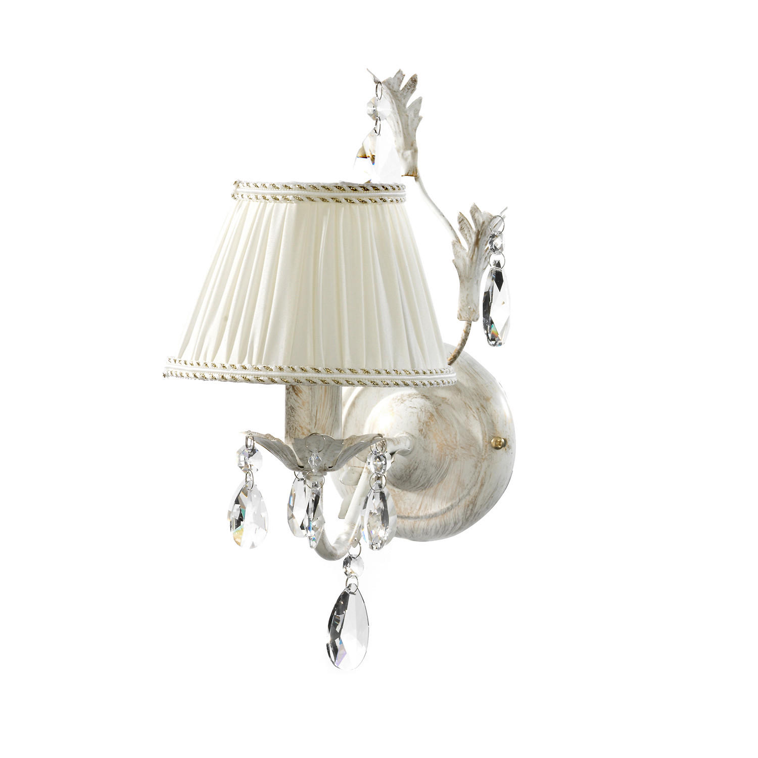 WANDLEUCHTE 25/16/30 cm   - Weiß, Natur, Glas/Textil (25/16/30cm)