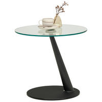 BEISTELLTISCH in Metall, Glas 60/60/55 cm  - Klar/Schwarz, Design, Glas/Metall (60/60/55cm) - Naos