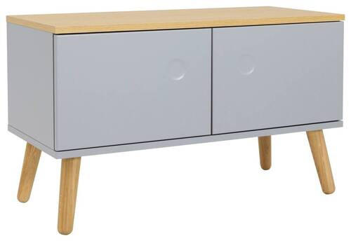 GARDEROBENBANK Dot  in 79/48/37 cm  - Eichefarben/Grau, Design, Holz/Holzwerkstoff (79/48/37cm)