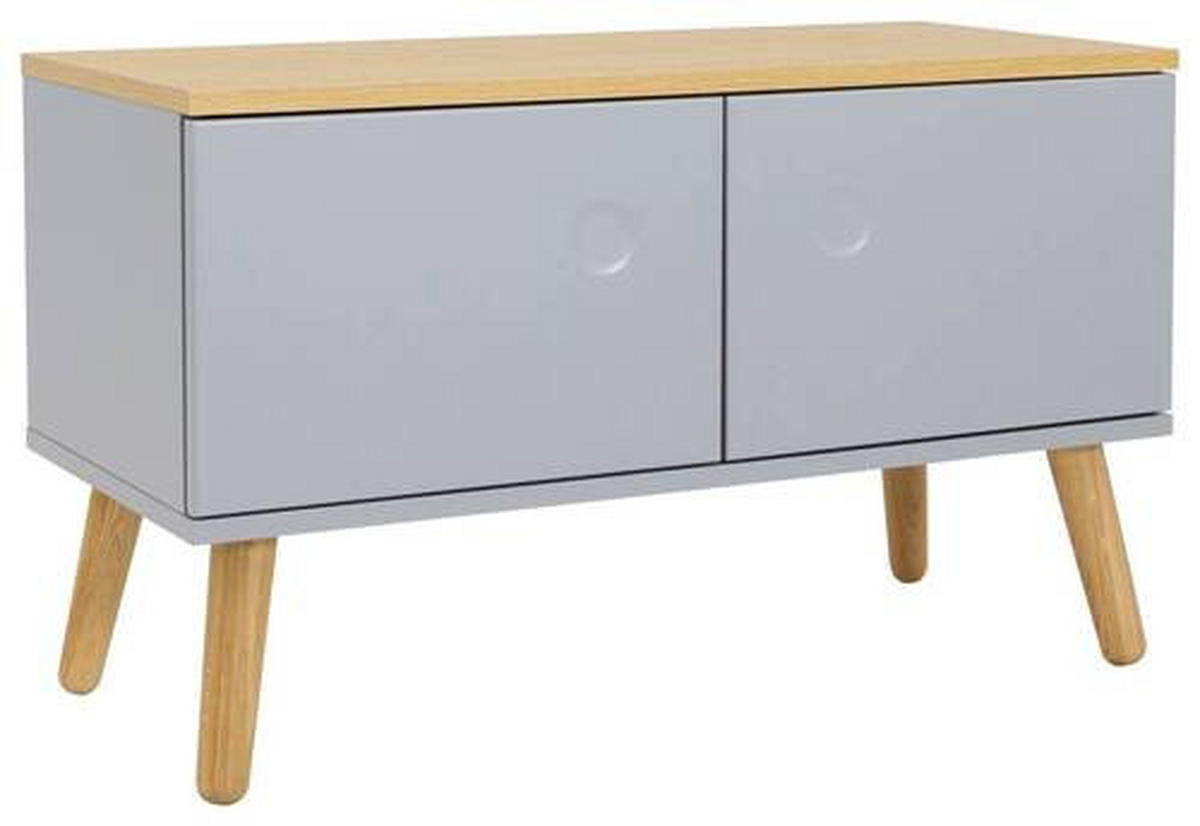 GARDEROBENBANK Dot  in 79/48/37 cm  - Eichefarben/Grau, Design, Holz/Holzwerkstoff (79/48/37cm)