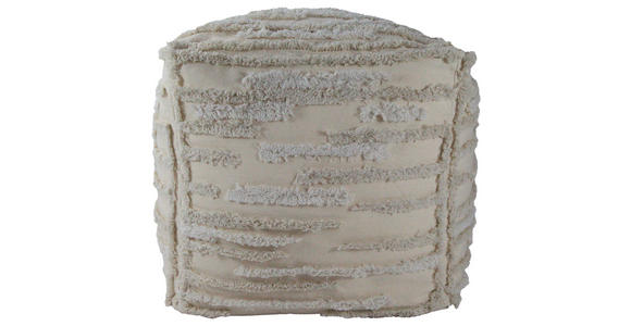 HOCKER in Textil Beige  - Beige, Design, Textil (45/45/45cm) - Xora