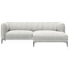 ECKSOFA Hellgrau Webstoff, Flachgewebe, Chenille  - Hellgrau/Schwarz, Design, Holz/Textil (211/149cm) - Livetastic