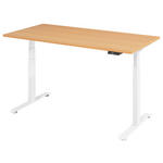 SCHREIBTISCH 160/80/64,5-129,5 cm  in Weiß, Buchefarben  - Buchefarben/Weiß, KONVENTIONELL, Holzwerkstoff/Metall (160/80/64,5-129,5cm) - Venda