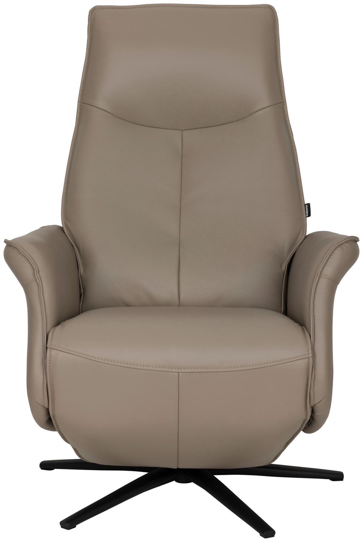 RELAXSESSEL Lederlook Echtleder    - Schwarz/Grau, Design, Leder/Holz (79/110/83cm) - Livetastic