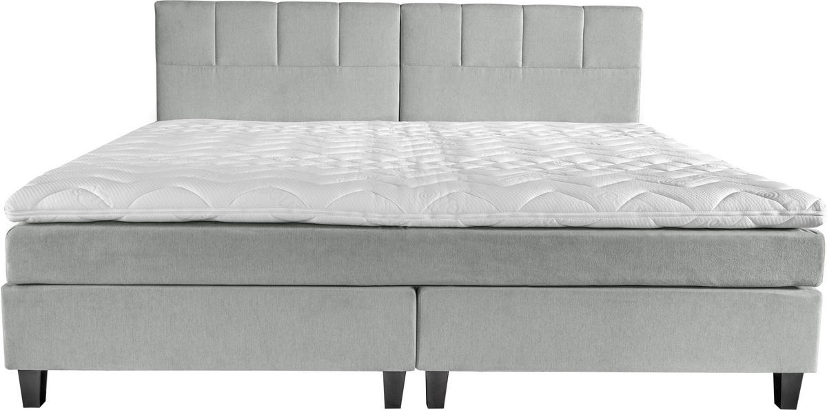 BOXSPRINGBETT 200/200 cm  in Hellgrau  - Dunkelgrau/Hellgrau, Trend, Holz/Textil (200/200cm) - Esposa
