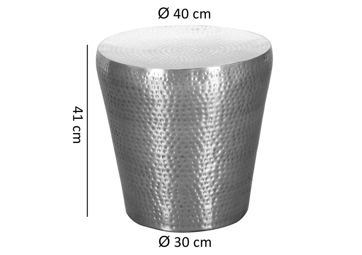 ODKLÁDACÍ STOLEK, barvy stříbra - barvy stříbra, Lifestyle, kov (40/40/41cm) - MID.YOU