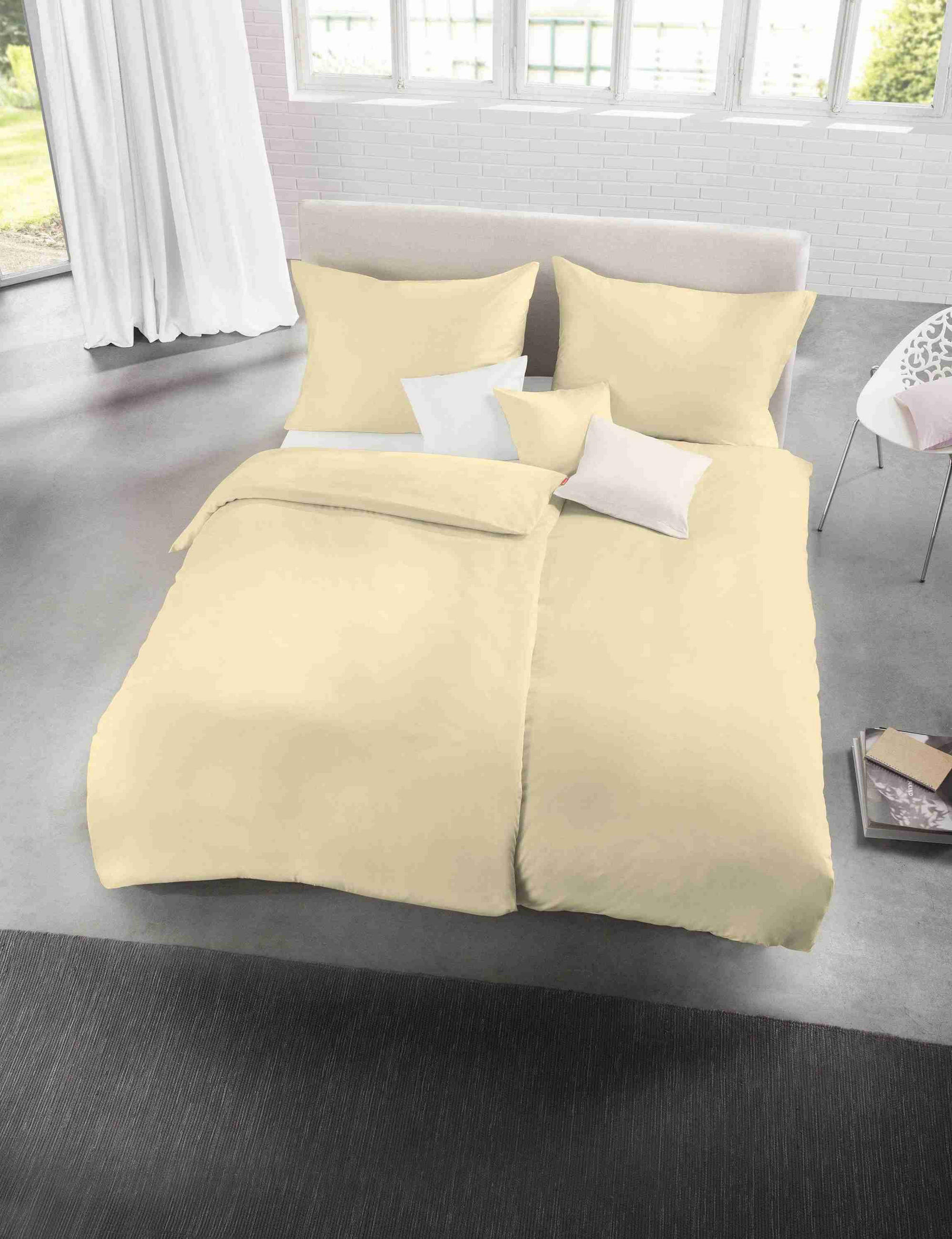 BETTWÄSCHE Makosatin 155/220 cm  - Beige, Basics, Textil (155/220cm) - Fleuresse