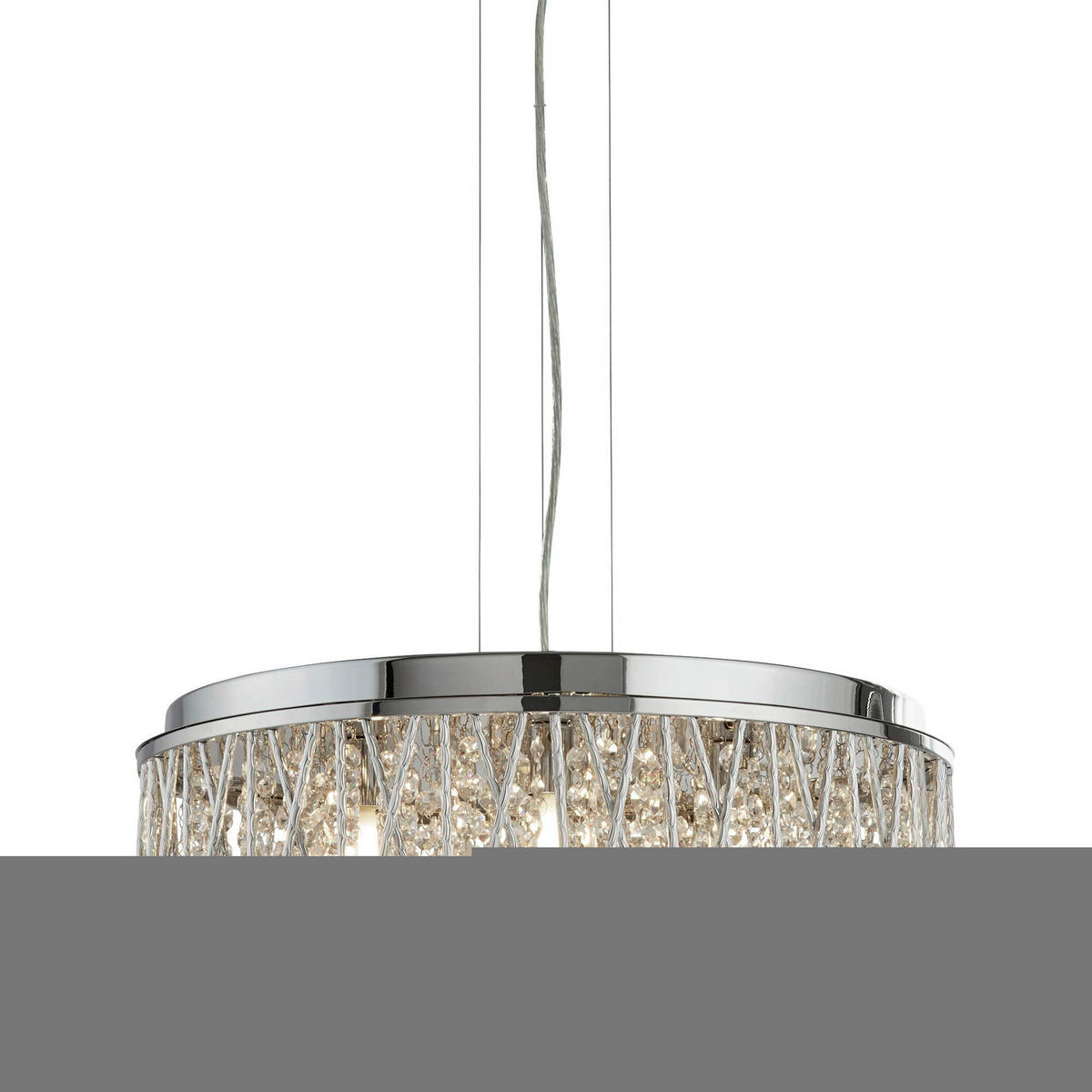 KRISTALL-HÄNGELEUCHTE 48/135 cm   - Chromfarben, KONVENTIONELL, Glas/Metall (48/135cm)
