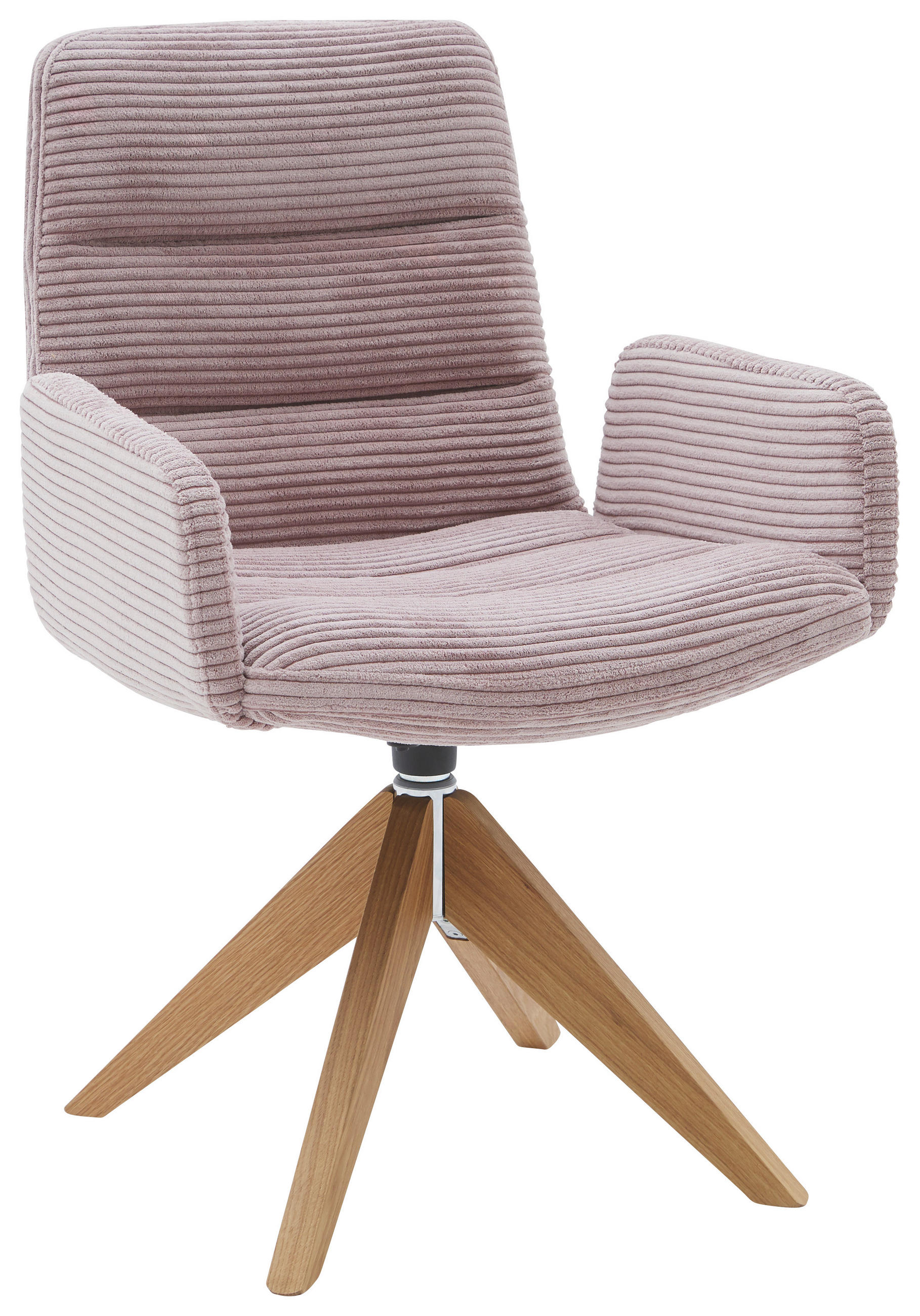 ARMLEHNSTUHL  in Cord  - Hellrosa/Naturfarben, Design, Holz/Textil (61/88/66cm) - Dieter Knoll