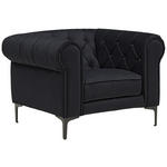 CHESTERFIELD-SESSEL in Samt Schwarz  - Schwarz, Trend, Textil/Metall (105/75/90cm) - Ambia Home