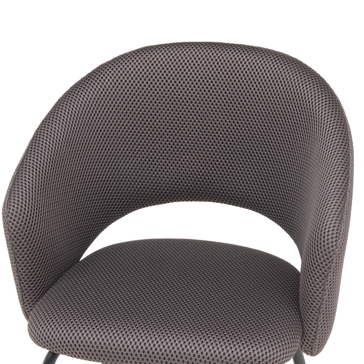 ARMLEHNSTUHL  in Eisen Netzbespannung  - Schwarz/Grau, MODERN, Textil/Metall (58/80/60cm) - MID.YOU