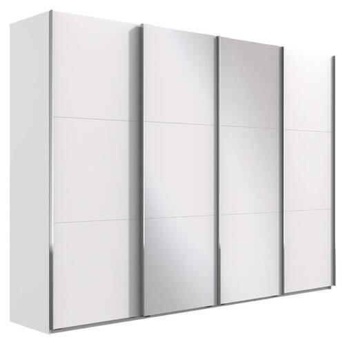 SKRIŇA S POS. DVER. – HOR.VED, biela, 350/216/65 cm - biela/chrómová, Basics, kov/kompozitné drevo (350/216/65cm) - MID.YOU