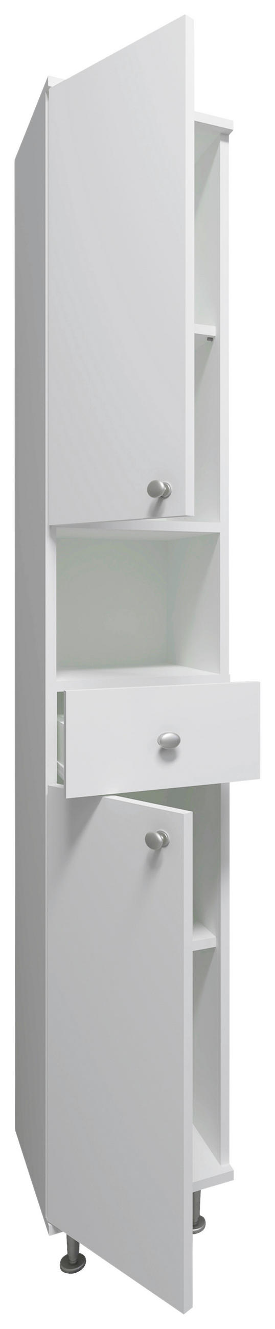 HÖGSKÅP  - vit/silver, Modern, trämaterial/plast (30/185/31cm) - MID.YOU