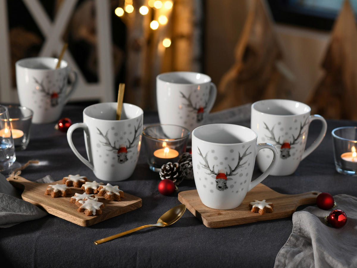 KOMBISERVICE Weiß 18-teilig Hirsch  - Weiß, Basics, Keramik - Creatable