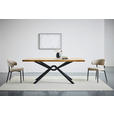 ESSTISCH in Holz, Metall 200/100/76 cm  - Eichefarben/Schwarz, LIFESTYLE, Holz/Metall (200/100/76cm) - Landscape
