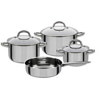 KOCHTOPFSET MONTREAL 4-teilig  - Klar/Edelstahlfarben, Basics, Glas/Metall - GSW