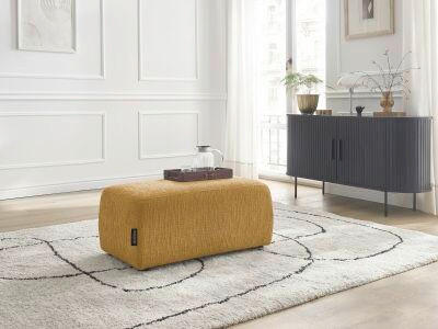 HOCKER ATILLA Struktur Gelb  - Gelb/Schwarz, MODERN, Kunststoff/Textil (92/44/48cm)