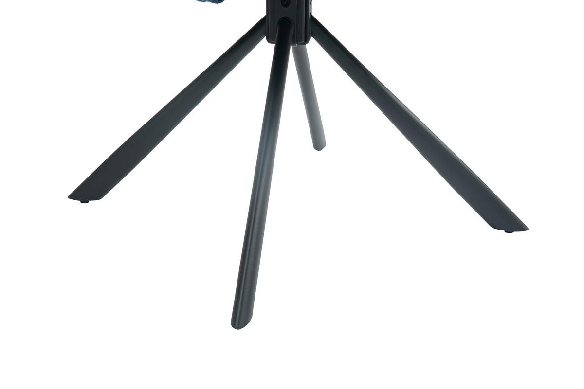 ARMLEHNSTUHL  in Eisen Cord  - Blau/Schwarz, Design, Textil/Metall (62/95/67cm) - Novel